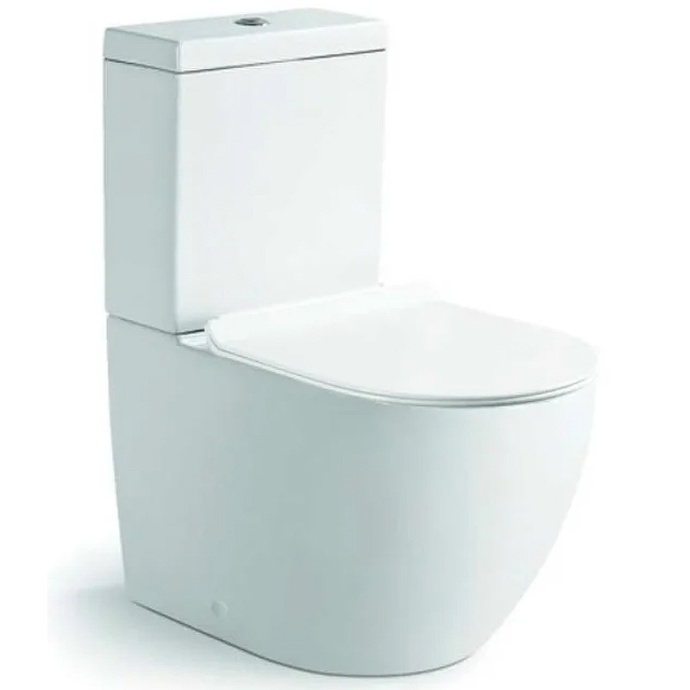 Чаша для напольного унитаза Vincea Globo белая с сиденьем микролифт без бачка VT2B-14 - 0