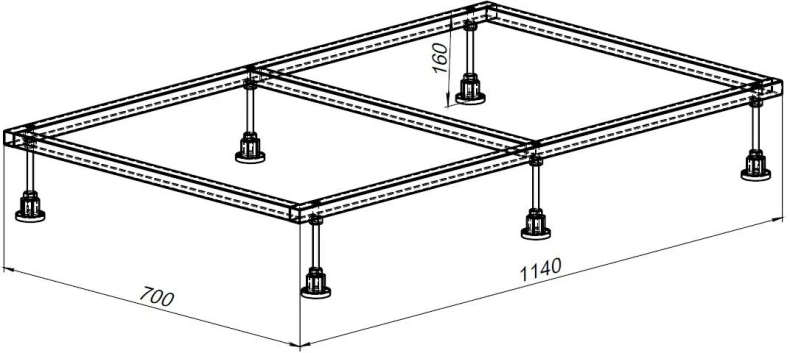 Каркас для поддона Allen Brau 120х80 хром 8.00003 - 2