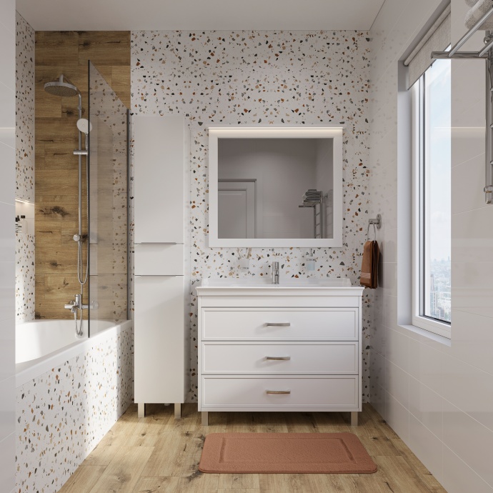 Тумба с раковиной STWORKI Хальмстад 100 белая 505730 - 1