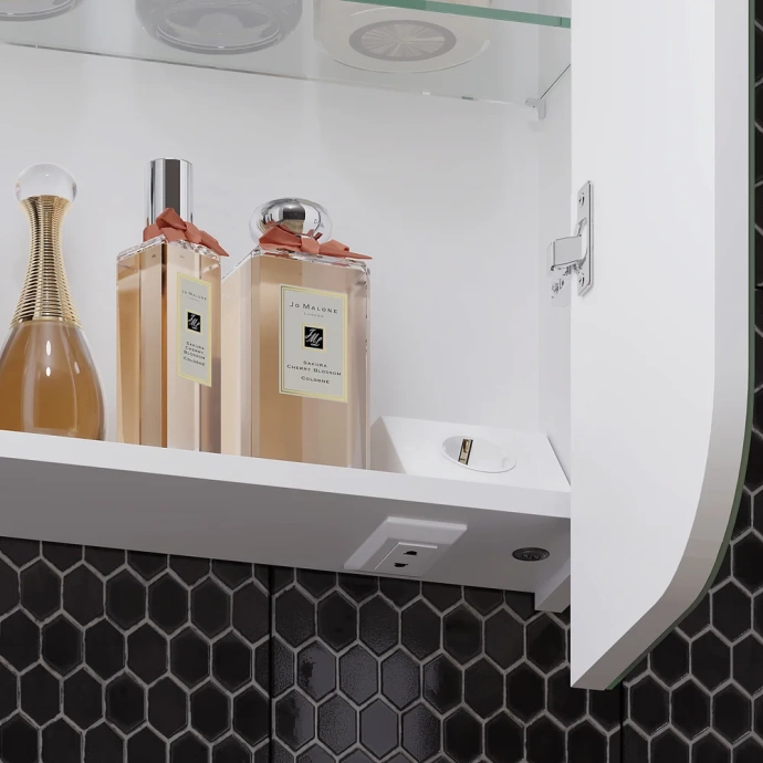 Зеркало шкаф Opadiris Элеганс 70 с подсветкой белый матовый 00-00006755 - 2