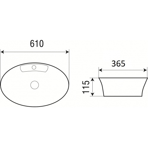 Раковина накладная WeltWasser WW ELBACH 3203 61 белый  10000003858 - 1