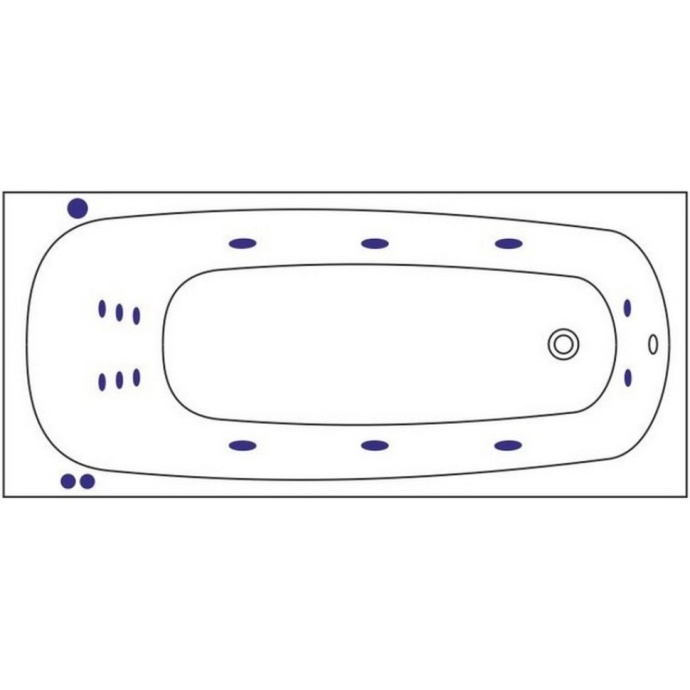 Ванна акриловая WHITECROSS Layla Slim Smart 180x80 с гидромассажем белый - золото 0122.180080.100.SMART.GL - 8