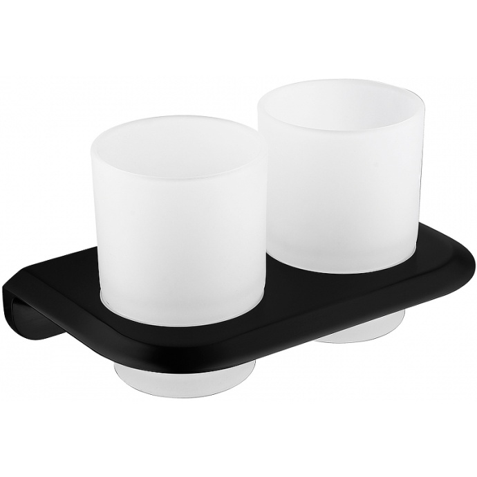 Стакан для зубных щеток Abber Nord двойной черный матовый AA1557B - 0