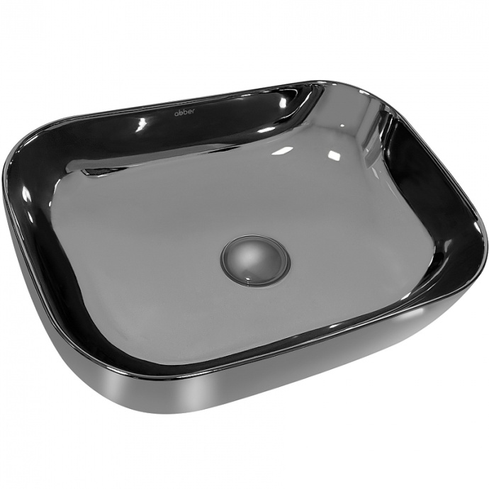 Накладная раковина Abber Rechteck 46 серебро AC2200GS - 0