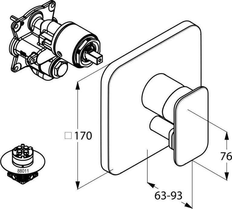 Смеситель для ванны Kludi  хром  496500575 - 1