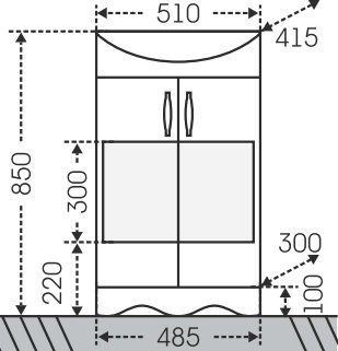 Тумба с раковиной напольная Санта Верона 50 белый - 5