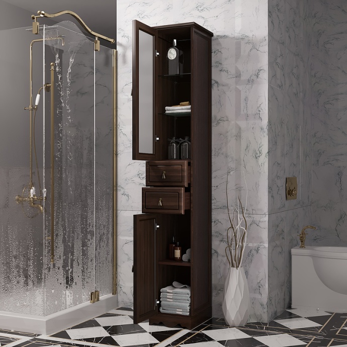 Шкаф-пенал Opadiris Риспекто 30 левый темное дерево 00-00005834 - 1