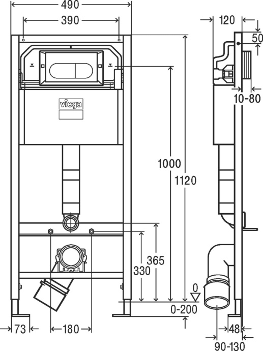 Система инсталляции для унитазов Viega Prevista 8524.11 с кнопкой смыва 792831 - 1