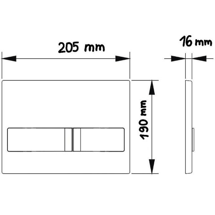 Кнопка смыва для инсталляций beWash Vago белое стекло хром 500RZVP0500BYC000001 - 1