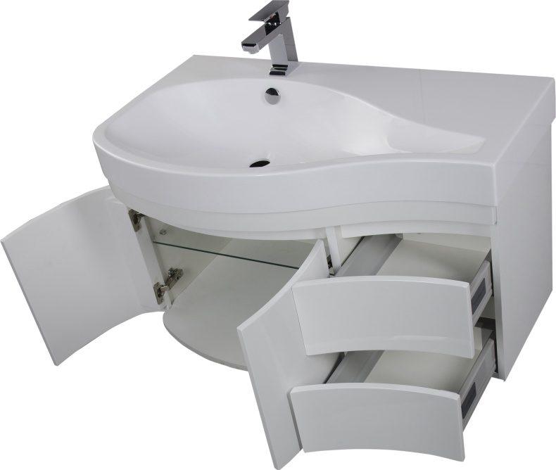 Тумба с раковиной Aquanet Сопрано 2-95  белая L 169631 - 4