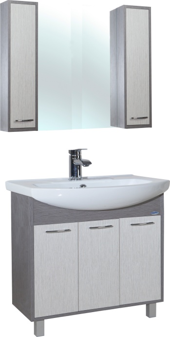 Зеркало-шкаф Bellezza Смарт 105 орфео серый/орфео белый 4619218000441 - 1