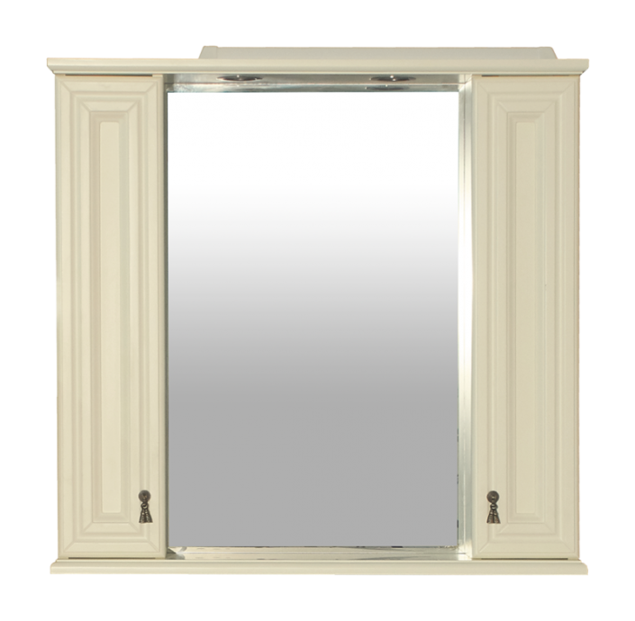 Лувр - 85 Зеркало с 2-мя шкафчиками, слоновая кость П-Лвр03085-10142Ш - 0