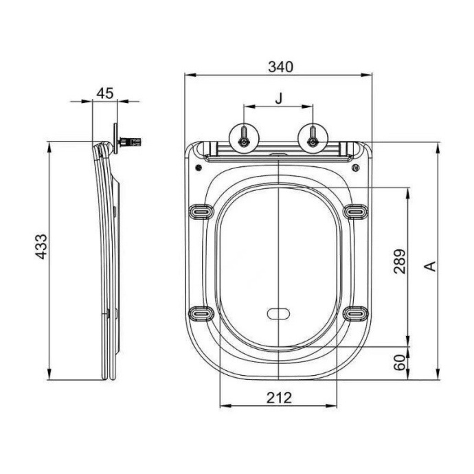 Сиденье для унитаза Esbano Gartez с системой микролифт, черный  ZAESUPGARTBM0801 - 1