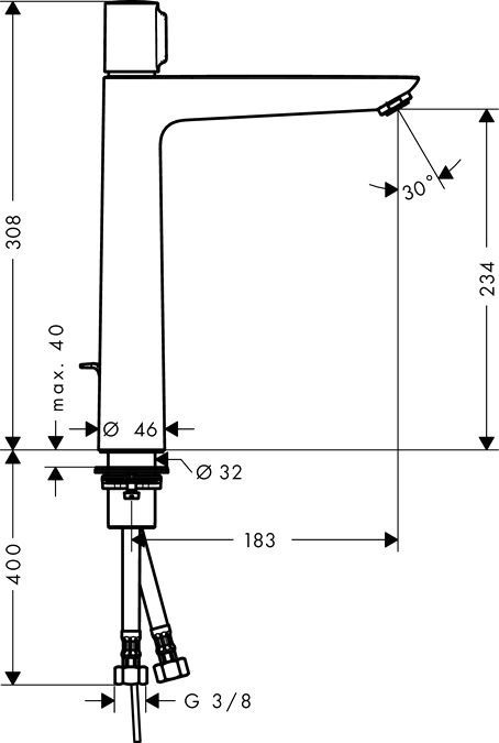 Смеситель Hansgrohe Talis Select E 71752000 для раковины, с донным клапаном - 4