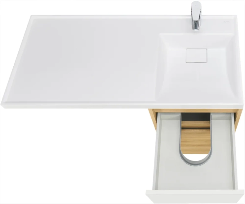 Тумба с раковиной Aquaton Лондри 40 светлое дерево-белый 1A2670K2LH0C0 - 2