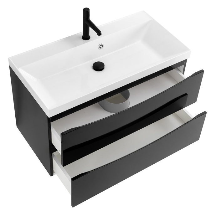 Тумба с раковиной BelBagno Marino 90 черный - 11