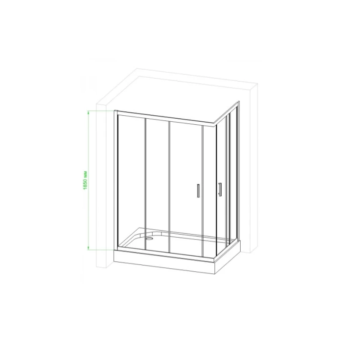 Душевой уголок Royal Bath 120х80 хром стекло прозрачное RB8120HPD-T-CH - 1