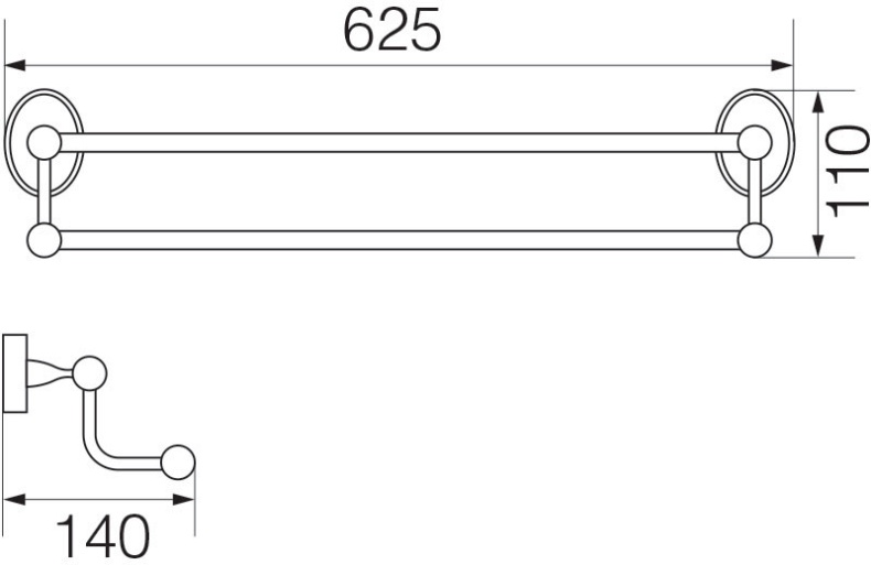 Полотенцедержатель Veragio Bonjour VR.BNR-7822.BR бронза - 1