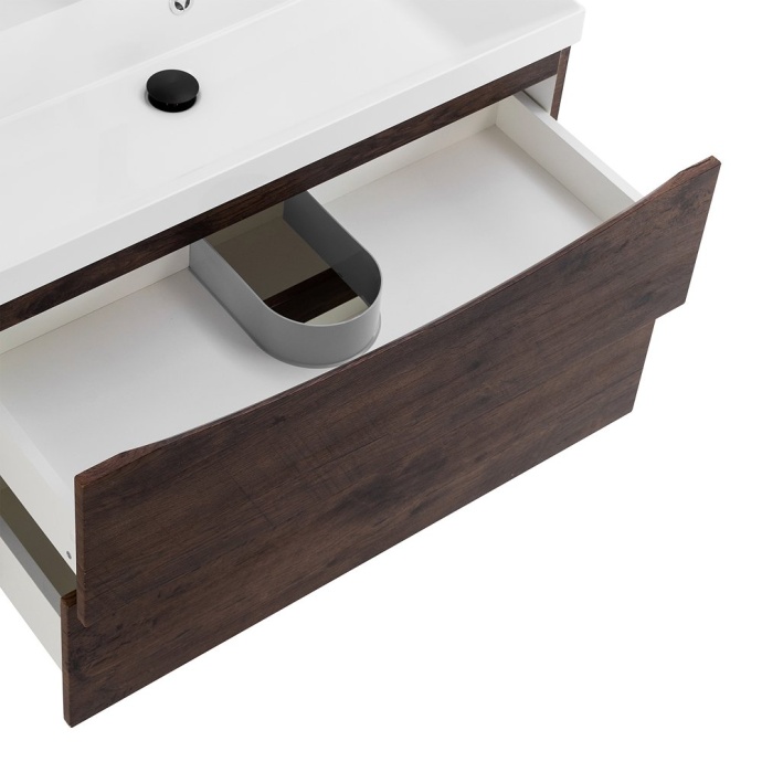 Тумба с раковиной Belbagno Marino 80 темное дерево  - 11