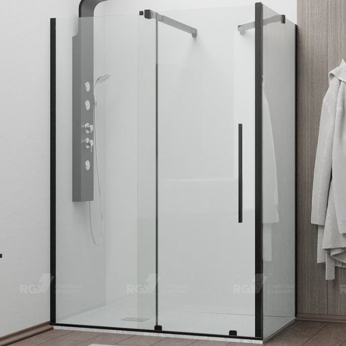 Душевой уголок RGW Tornado TO-48B 100х100 профиль черный стекло прозрачное 41074810-14 - 0