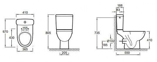 Чаша для унитаза-компакта Jacob Delafon Odeon Up 4956CK-00 - 3