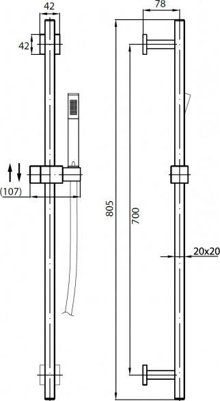 Душевой гарнитур Cezares Quattro C-SD-01 QUATTRO-C-SD-01 - 1