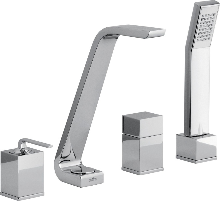 Смеситель Webert Wolo WO850701015 на борт ванны, хром - 0