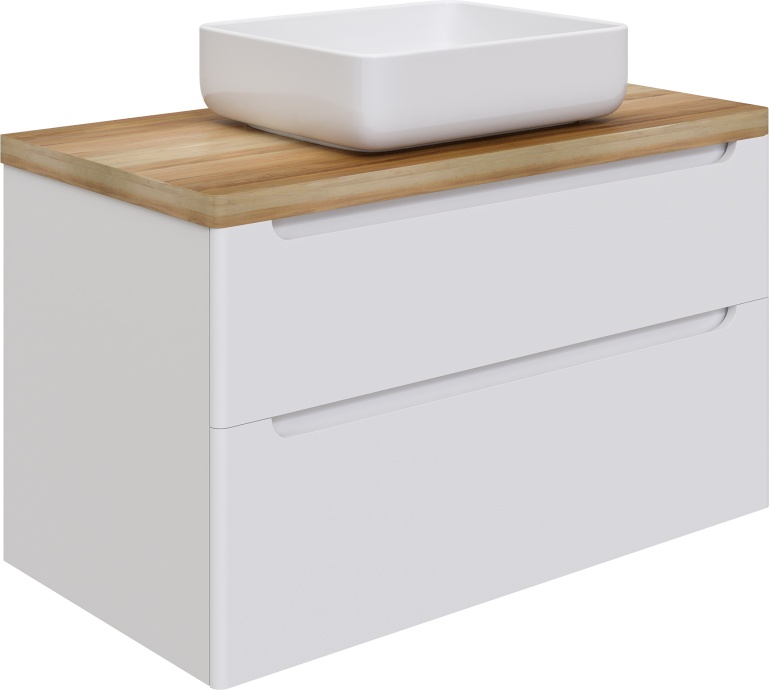 Тумба с раковиной STWORKI Берген 100 белая со светлой столешницей, Soul 1 549501 - 6