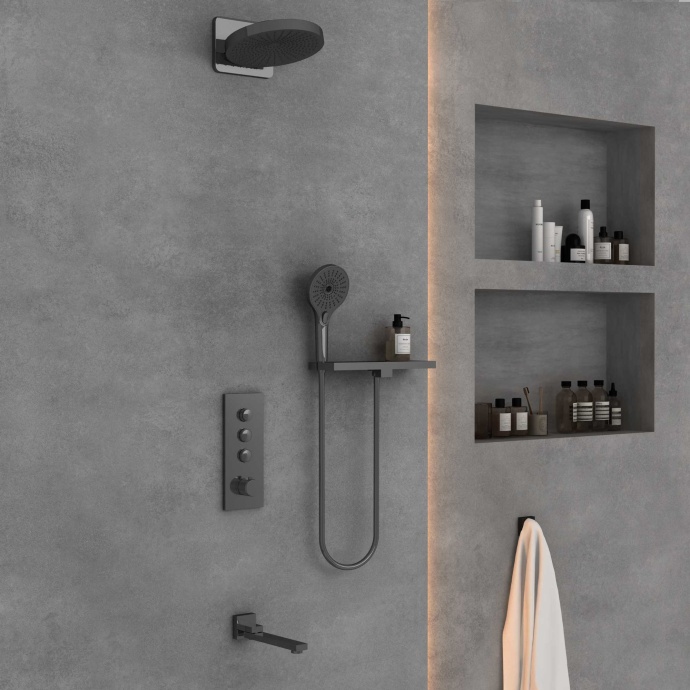 Душевой комплект Vincea Inspire с термостатом темный хром VSFW-433TI1RGM - 2