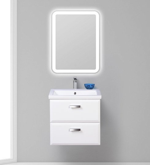 Тумба с раковиной Style Line Лотос 70 Люкс Plus подвесная, белая - 1