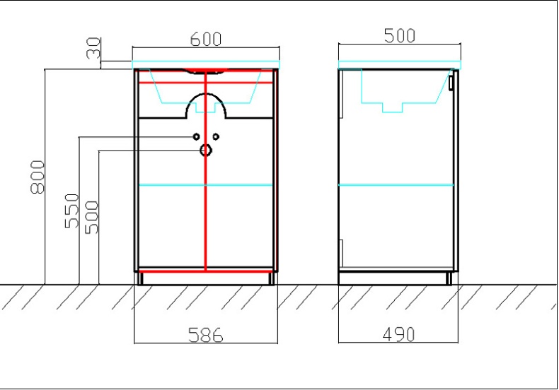 Тумба с раковиной Sanvit Рольф 61 напольная белая - 4