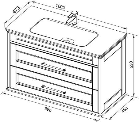 Мебель для ванной Aquanet Бостон 100 ясень - 18