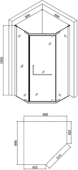 Душевой уголок Agger A03 090MCR/G 90х90, матовое стекло A03-090MCR/G - 2