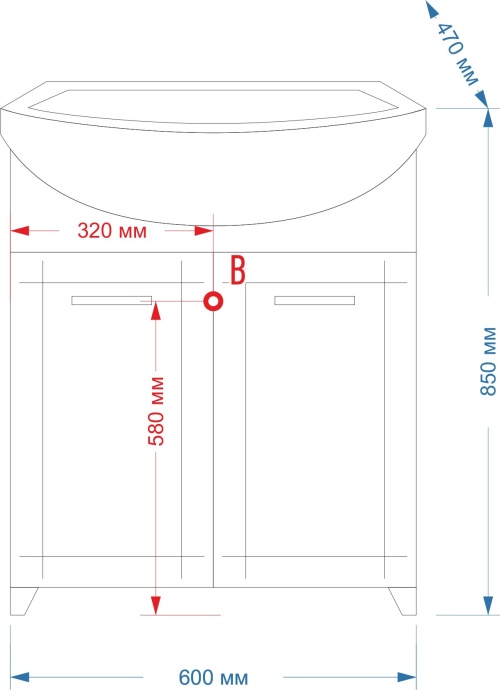 Мебель для ванной Misty Уют 60 прямая белая - 3