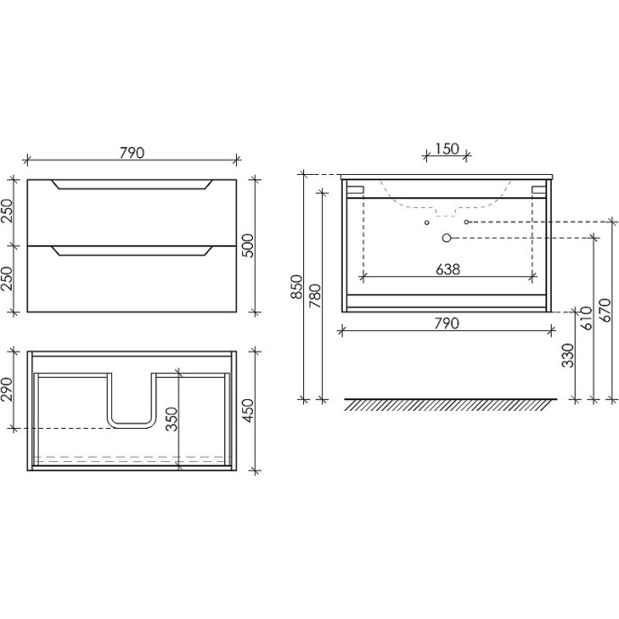 Тумба под раковину подвесная Sancos Norma 2.0 80 белая глянцевая NR2.080W - 4