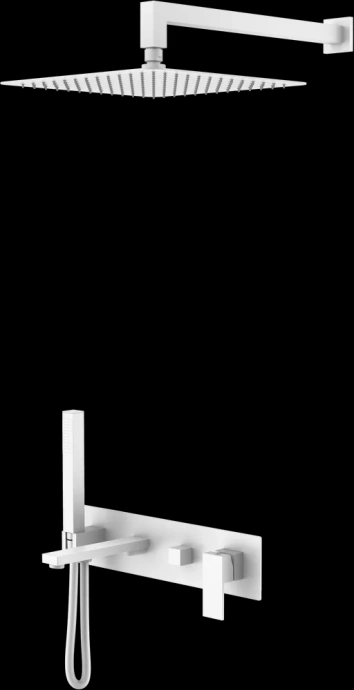 Душевой комплект Boheme Qubic белый матовый 474-MW - 0