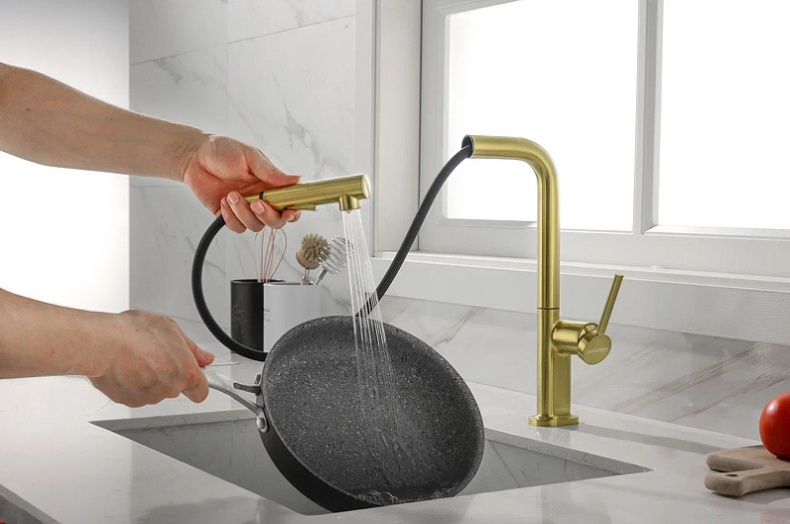 Смеситель для кухни Paulmark Neo светлое брашированное золото Ne214419-SBG - 4