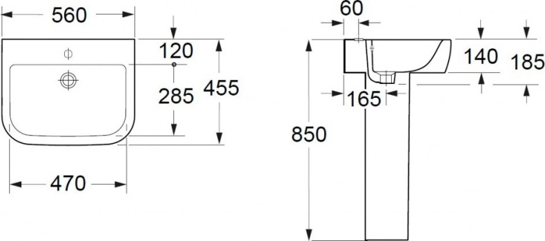 Раковина BelBagno Alpina BB10100L - 7