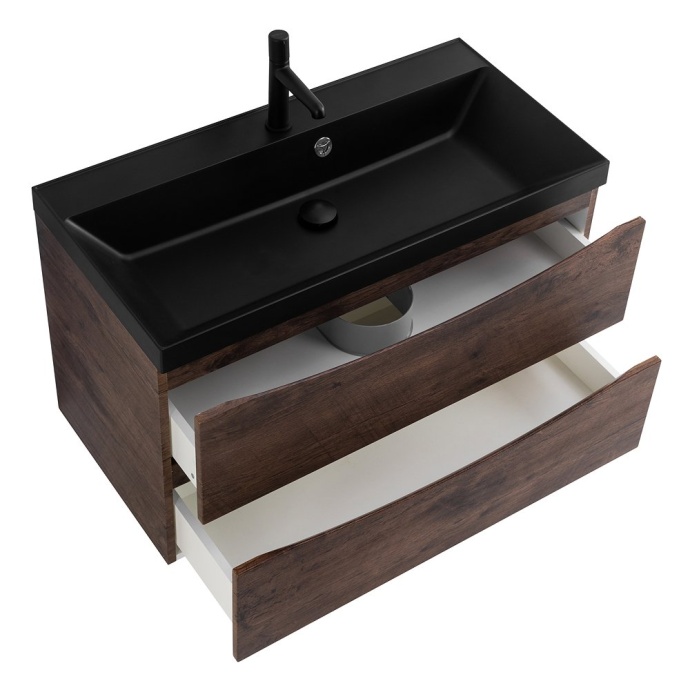 Тумба с раковиной Belbagno Marino 80 темное дерево  - 7