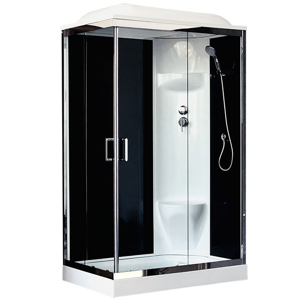 Душевая кабина Royal Bath HP 120х80 R профиль хром стекло прозрачное задняя стенка черная  RB8120HP6-BT-CH-R - 0