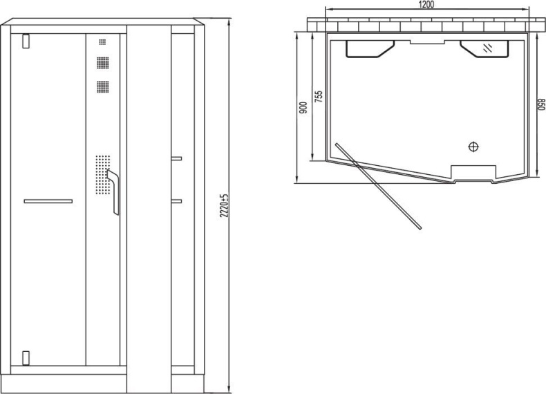 Душевая кабина Orans SR-89105RS белая, с баней 89105RW - 7