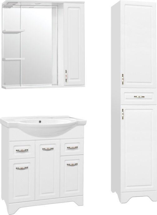 Тумба с раковиной Style Line Олеандр-2 75 Люкс, белая - 3