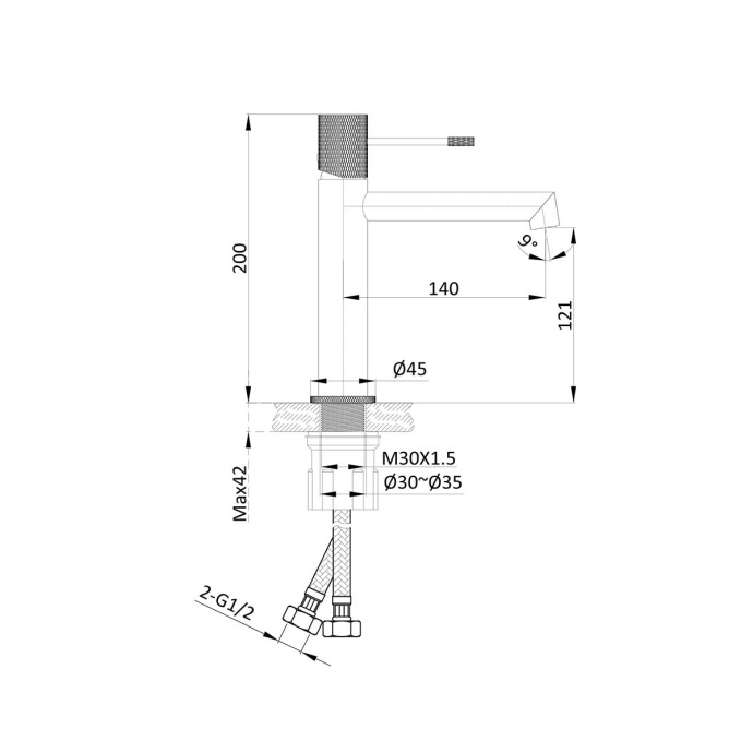 Смеситель для раковины Vincea Desire золото глянцевое VBF-1D1BG - 1