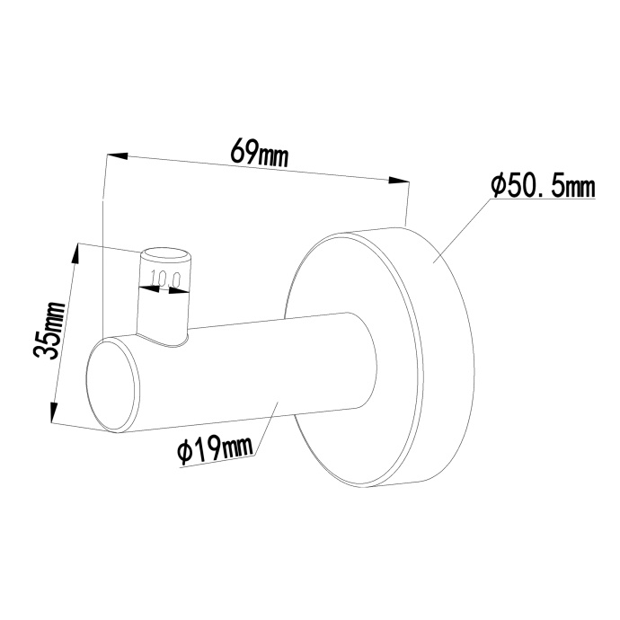 Swedbe Attribut Крючок, цвет: черный 9804B - 1