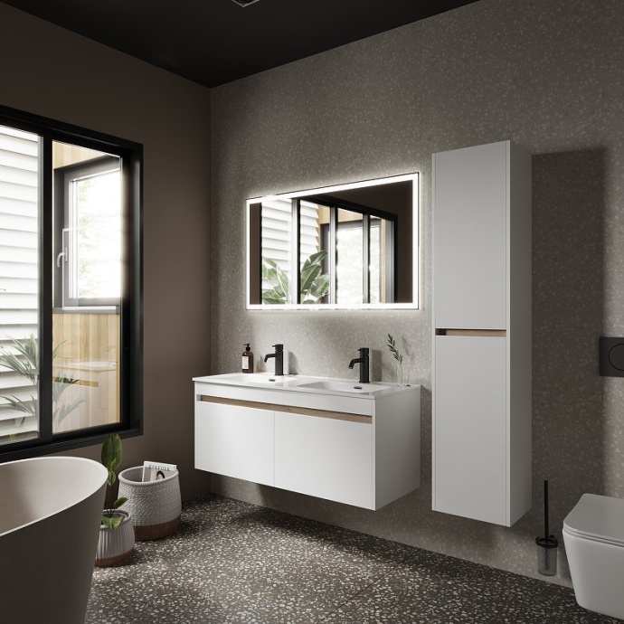 Тумба под раковину подвесная Sancos Smart 120 белая глянцевая SM120-2W - 2