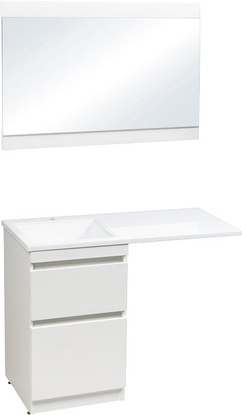 Тумба с раковиной Style Line Даллас 120 Люкс Plus напольная, белая - 5