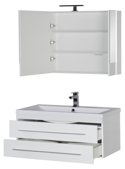 Зеркало-шкаф Aquanet Нота 100 камерино белый 165372 - 10