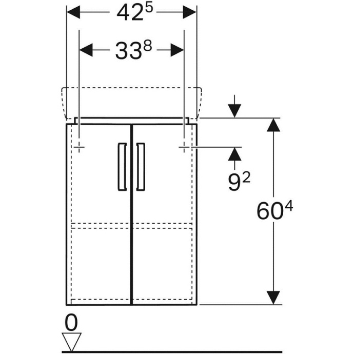 Тумба Renova Compact п/ угл умыв 45 бел мат/глян Geberit 862132000 - 3