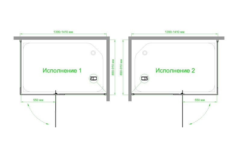 Душевой уголок Royal Bath HPVD 140х90 профиль черный стекло матовое RB9140HPVD-C-BL - 3