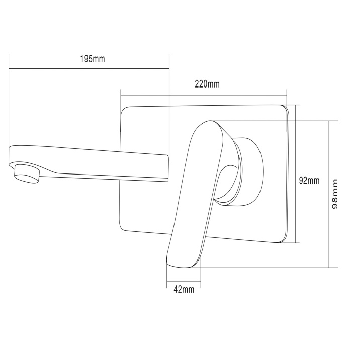 Смеситель Swedbe Platta 5519 С ВНУТРЕННЕЙ ЧАСТЬЮ - 1